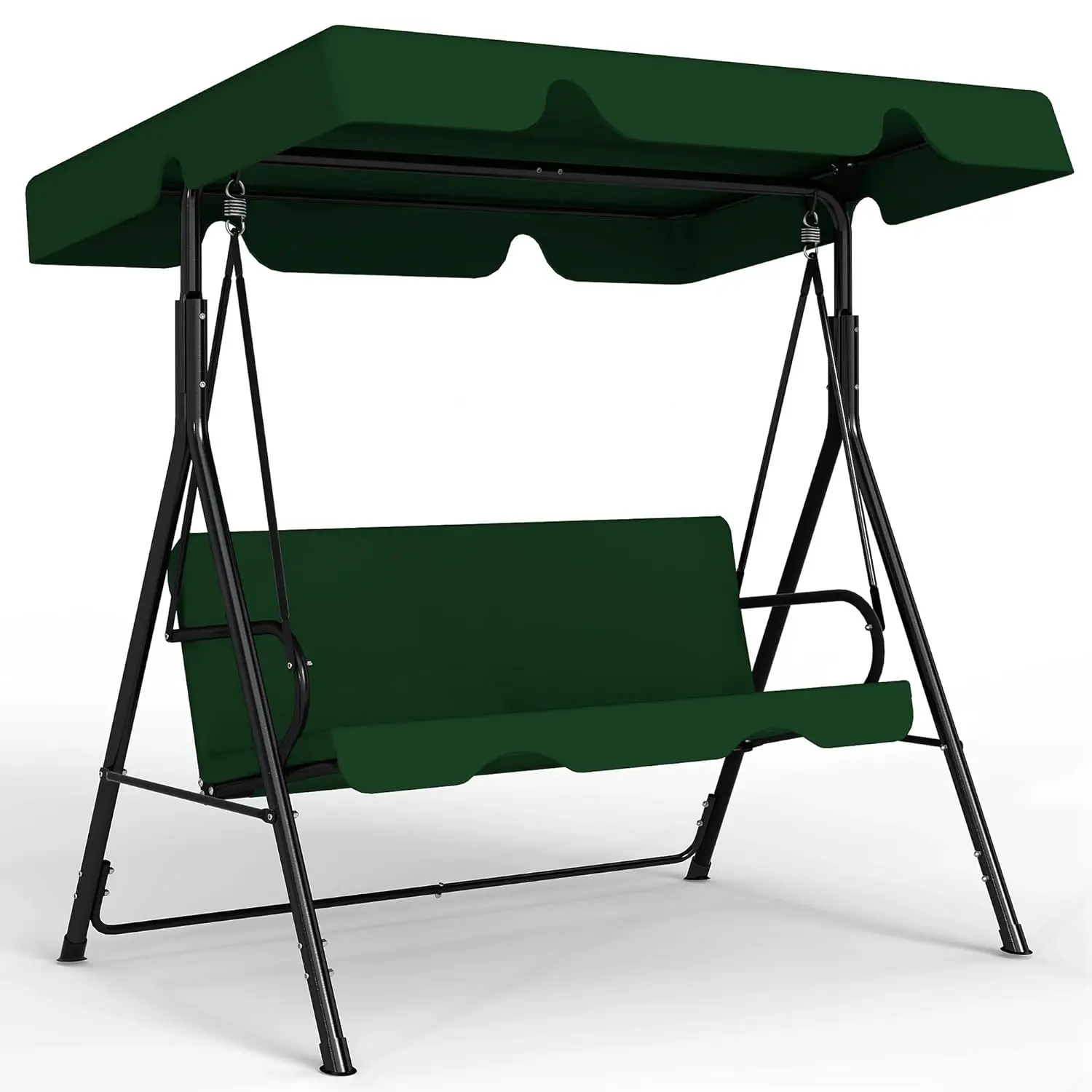 

Outdoor Patio Swing Chair with Adjustable Canopy, Outdoor Patio Glider Swing with Heavy Duty Stand for 3 Adult, Customized