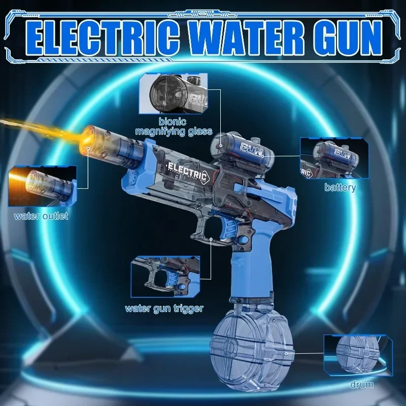 Simulated Firing Electric Water Guns Aldults Children Induction Flame Automatic Water Blasters Summer Outdoor Pool Toys for Kids