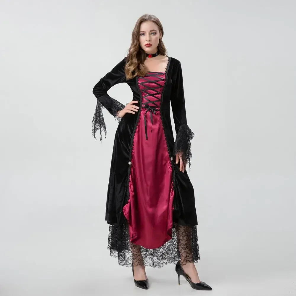 Halloween Cosplay Vampirkönigin Kleid Fancy Masquerade Kostüm