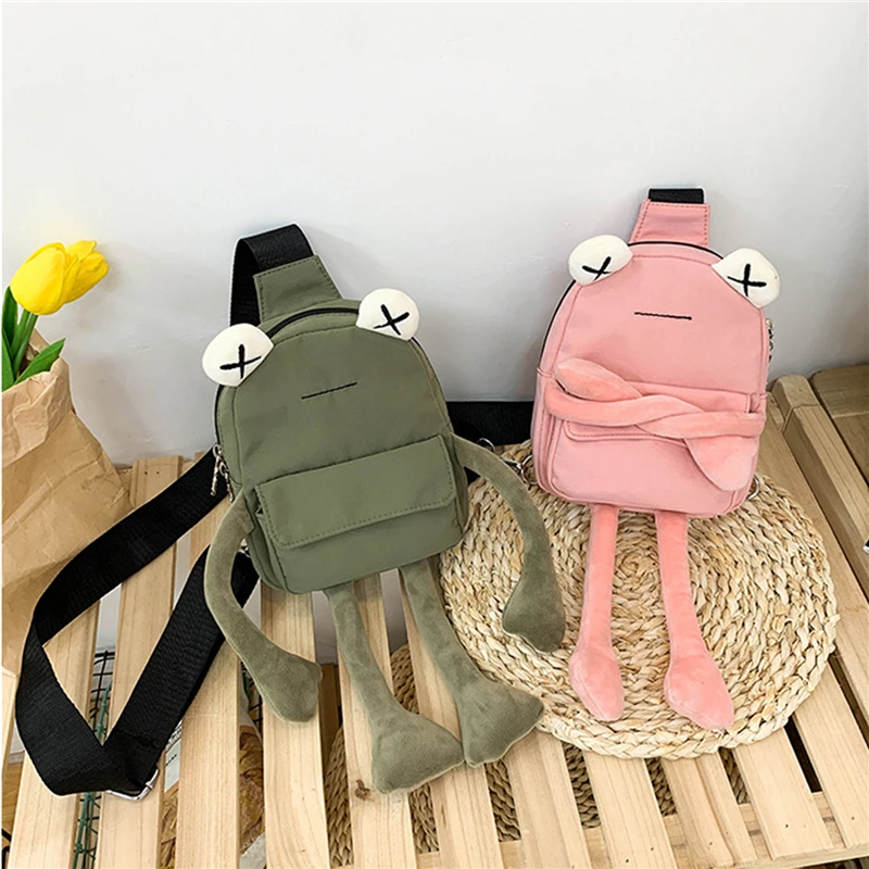 Personality Girl Small Chest Bag Cartoon Cute Frog Casual Messenger Bag Chest Unisex Shoulder Crossbody Bag Bolsa Female 2023