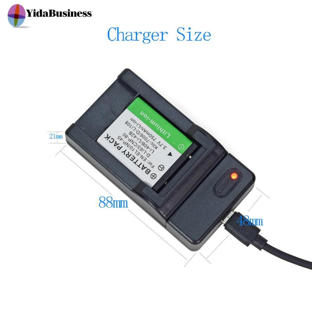 4 шт. Li-40B Li-42B EN-EL10 аккумулятор + тонкое зарядное устройство для мгновенной камеры Fuji Instax Mini 90