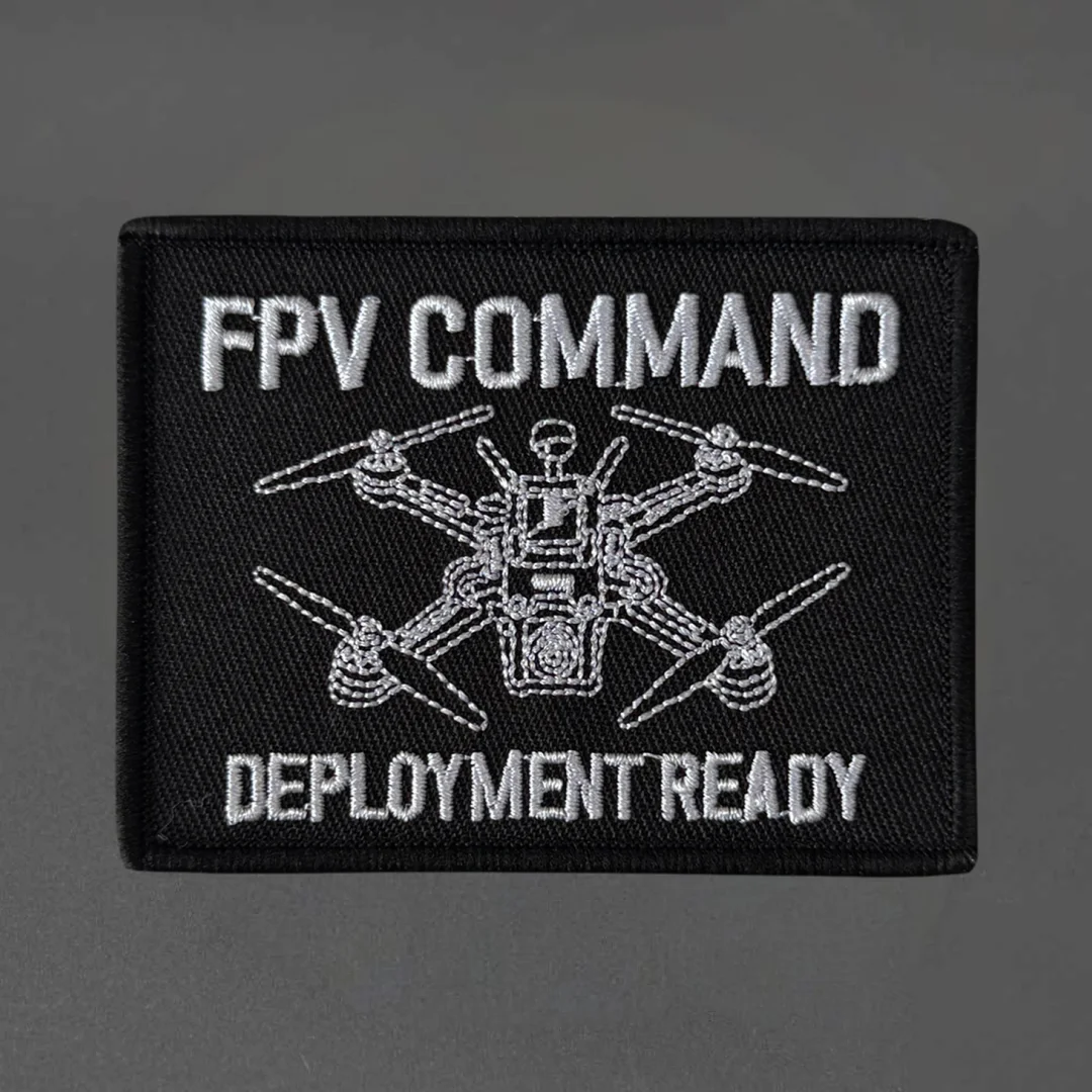 FPV Command Drone Embroidery Patch Tactical Hook&Loop Badge Backpack Decoration Appliques Sticker Armband Patches for Clothing