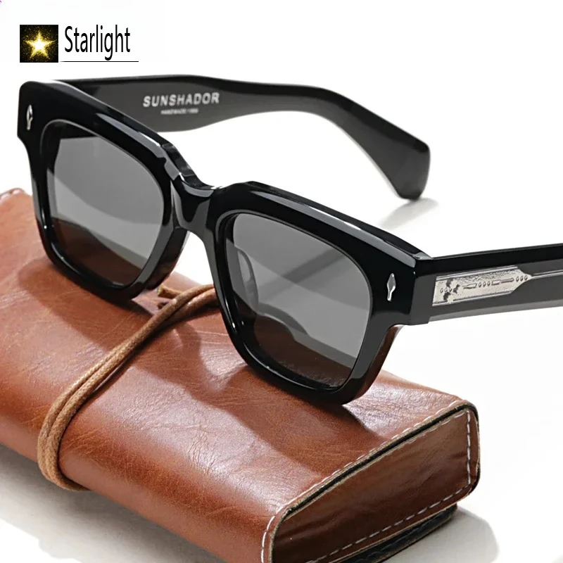 

Толстые дизайнерские роскошные брендовые солнцезащитные очки высшего качества, мужские ацетатные черные квадратные классические очки UV400, уличные очки для мужчин 148 мм