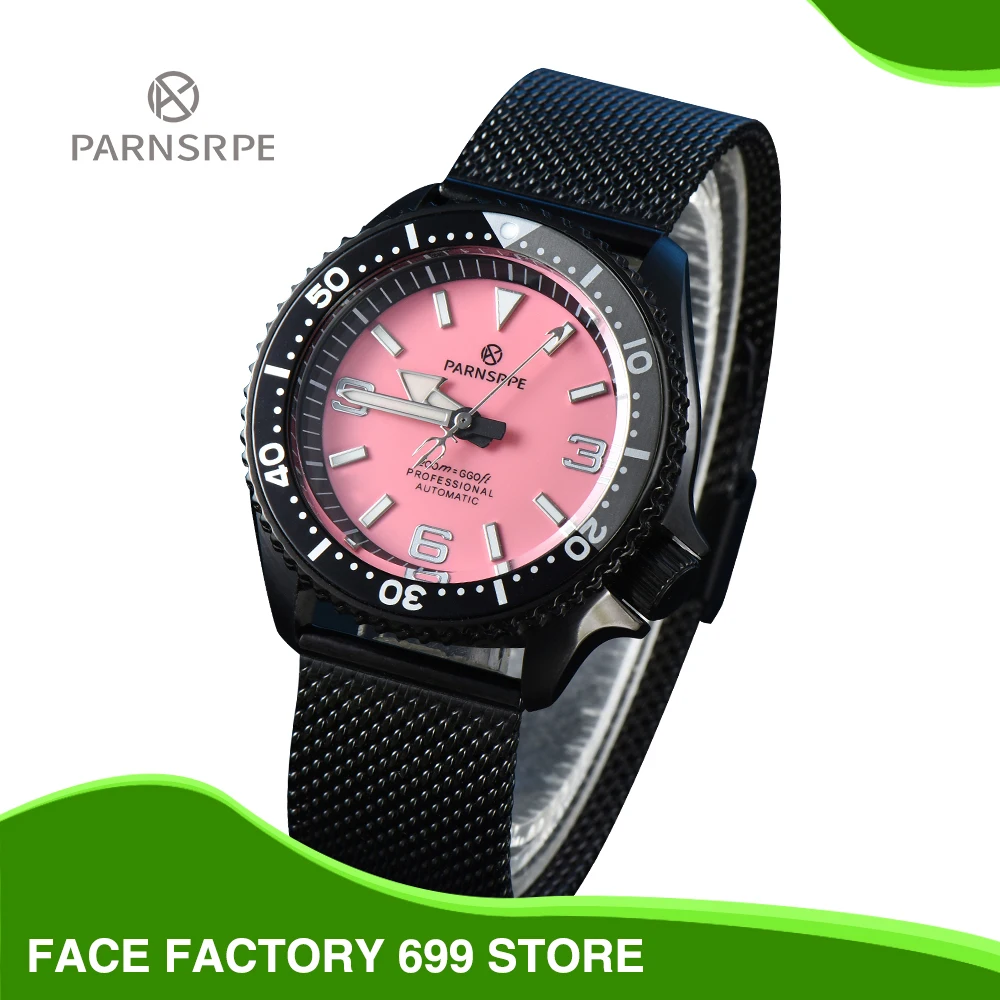 

PARNSRPE - Luxury men's watch automatic NH35A calibre mounted sapphire glass black PVD diver watch