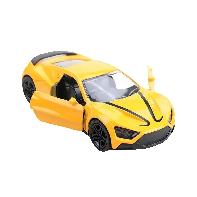 Carro de liga de brinquedo para meninos, modelo de carro esportivo de corrida realista, veículo de jogo infantil, recurso de tração, modelo de veículo colecionável