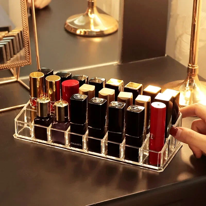 9/24/36/40 Grids Makeup Organizer Box Transparent Make Up Jewelry Holder Home Bathroom Desk Lipstick Storage Boxes Accessories