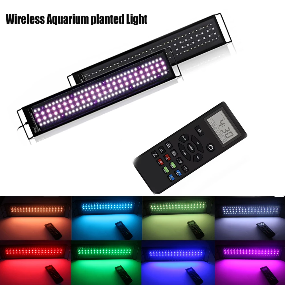 Wireless 30-45cm Fish Tank Full Spectrum planted Lighting LED Light Aquarium Decoration Aquatic Plant Growth Lamp Waterproof