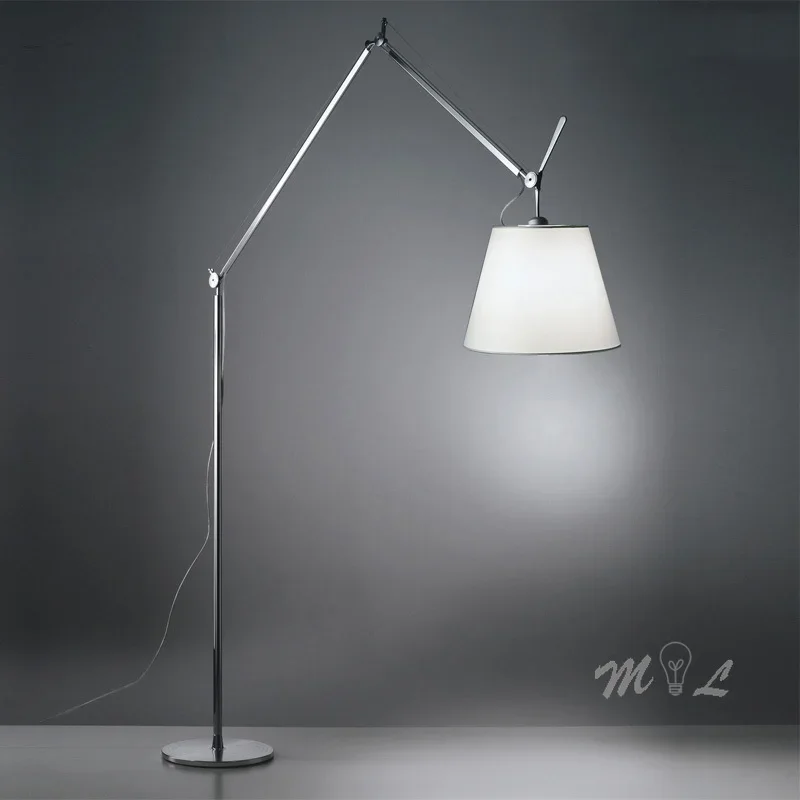 Modern Designer Standing Lamp Iron Long Arm Floor Lamp Living Room Decoration Study Reading Light Rotatable Stand Lamp Floor E27