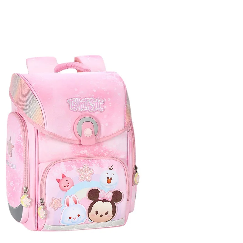 Sacs d\'école Disney Mickey pour filles, sac à dos orthopédique à bandoulière, grande capacité, pour élèves du primaire de la 1ère à la 3ème année,