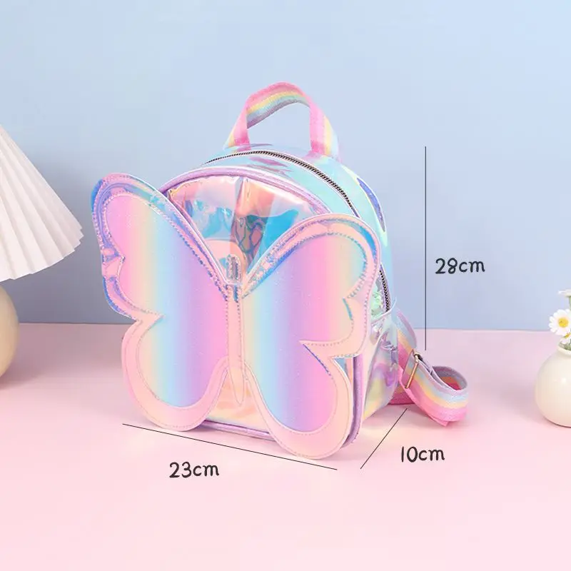 حقيبة ظهر لطيفة لمرحلة ما قبل المدرسة للرقص على شكل فراشة للفتيات - حقيبة مدرسية للأطفال الصغار مع أشرطة كتف ناعمة كاجوال حقيبة غداء للأطفال