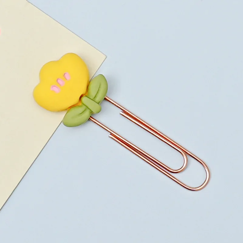 

12Pcs Metal Flower Paper Clips Cute Bookmarks for Students Office Workers Portable Decorative