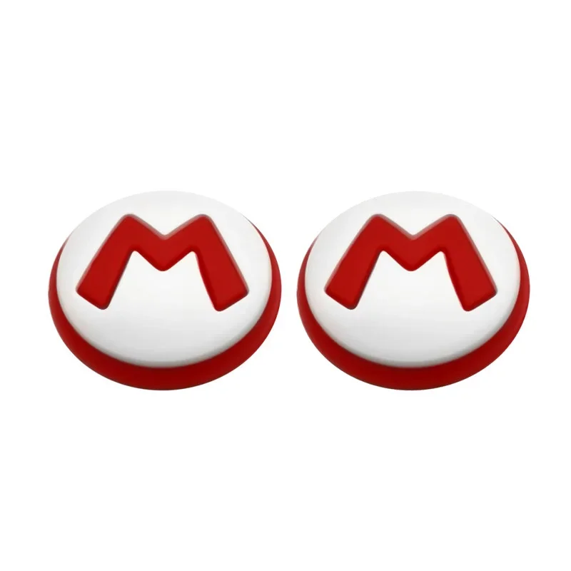 Poignée de pouce en caoutchouc de Silicone de dessin animé Mario pour le commutateur 2 JoyCon contrôleur bâtons de pouce capuchon capuchon de Joystick couvercle de protection