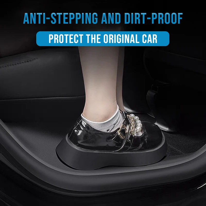 ABS Rear Door Sill Guards Protector Scuff Plate Cover For Tesla Model Y MY 2021-2023 Door Inside Threshold Bumper Anti Kick Pads