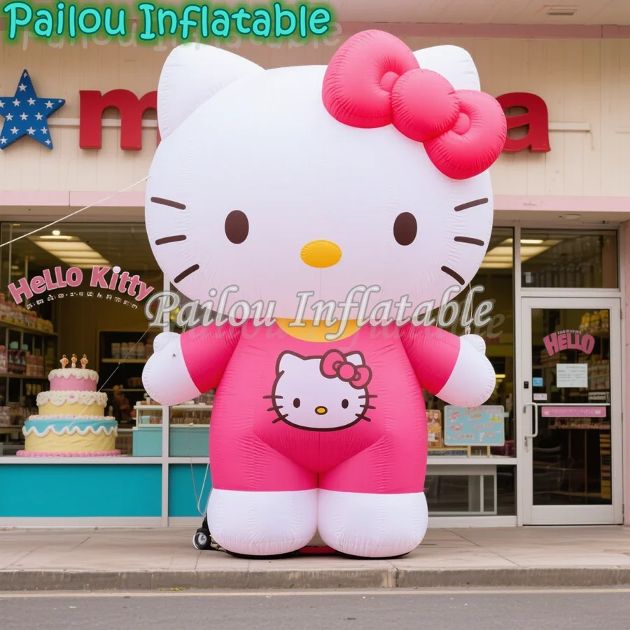 

Настроить гигантскую надувную рекламу «Hello Kitty» для использования в помещении и на открытом воздухе, мультяшное украшение для вечеринки, фестиваля, дисплея
