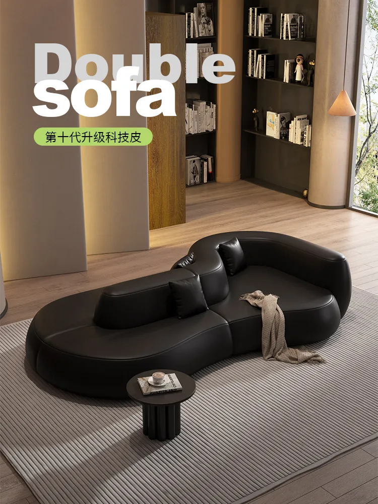 

Italian minimalist double-sided horizontal hall large sofa special-shaped hotel light front desk negotiation reception of