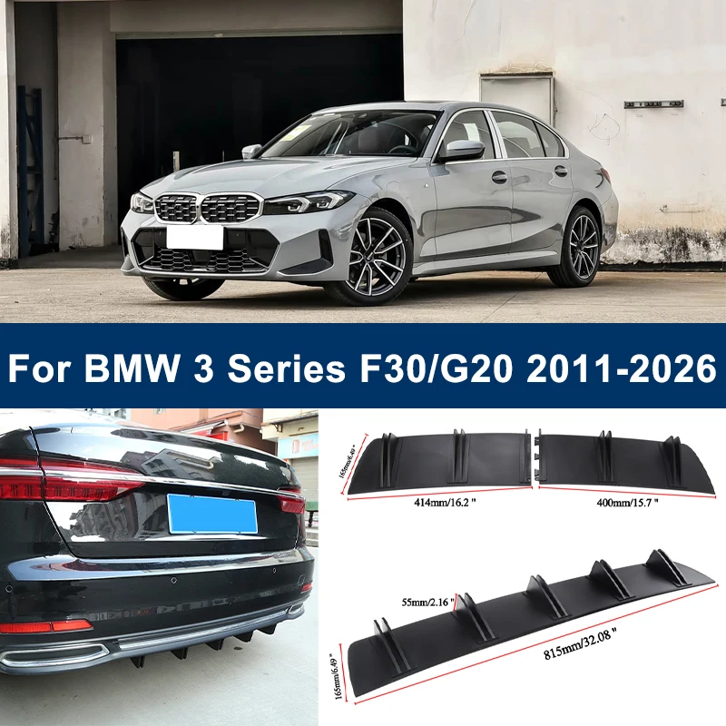 

2-Segment Shark Fin Rear Diffuser For BMW 3 Series F30 G20 2011-2026 2012 Rear Bumper Lip Splitter Chassis Spoiler Tuning Parts