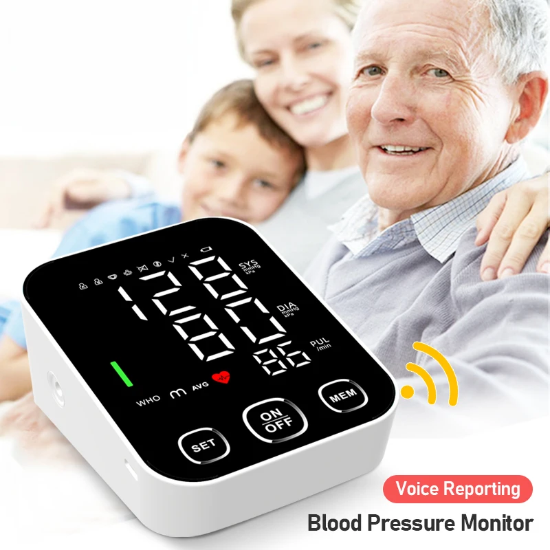 

ziqing Digital Arm Blood Pressure Meter 32cm Cuff Medical Pressure Tonometer Tensiometer Baumanometer Pulse Sphygmomanometer