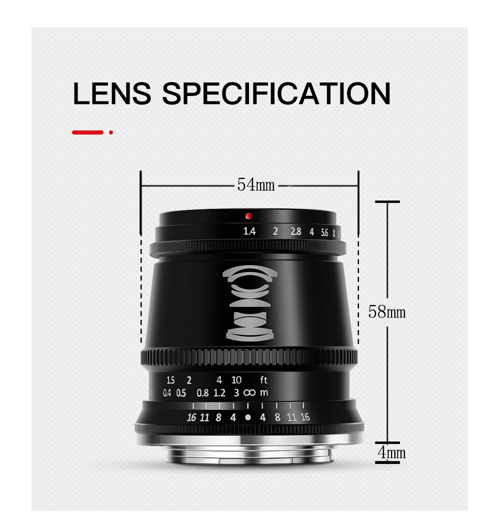 TTArtisan 17mm F1.4 APS-C Cameras Lens Manual Focus MF for Fuji X M43 Sony E Leica L Nikon Z Mount Camera