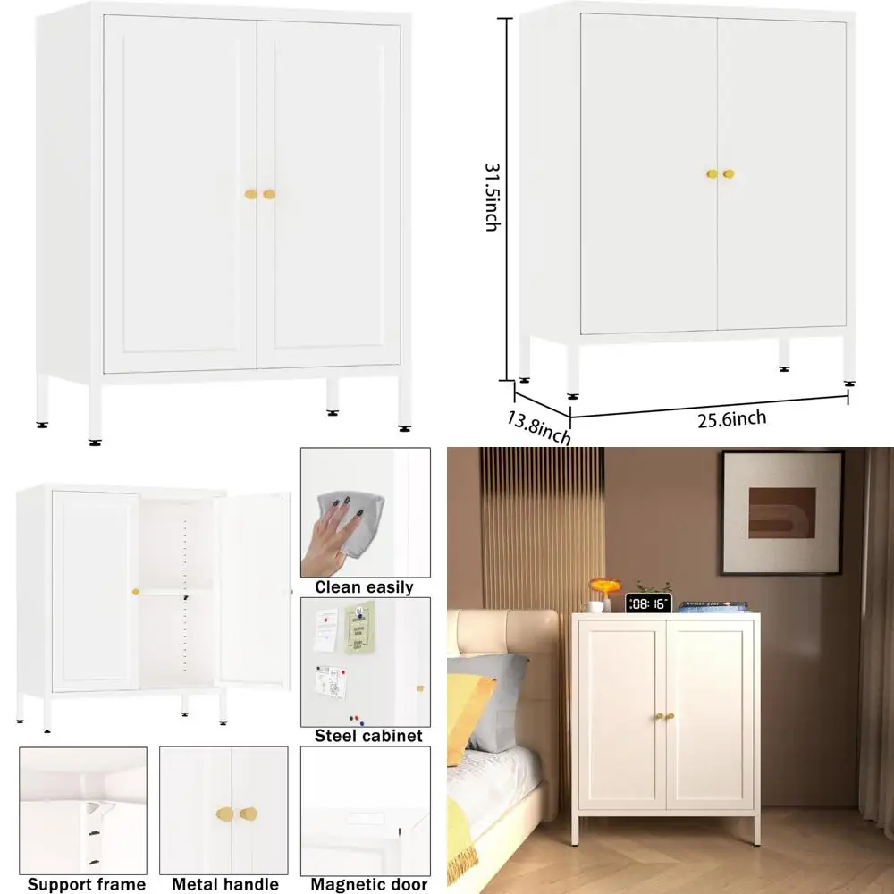 

Двухдверный металлический шкафчик с регулируемыми полками для хранения в спаленях и офисах