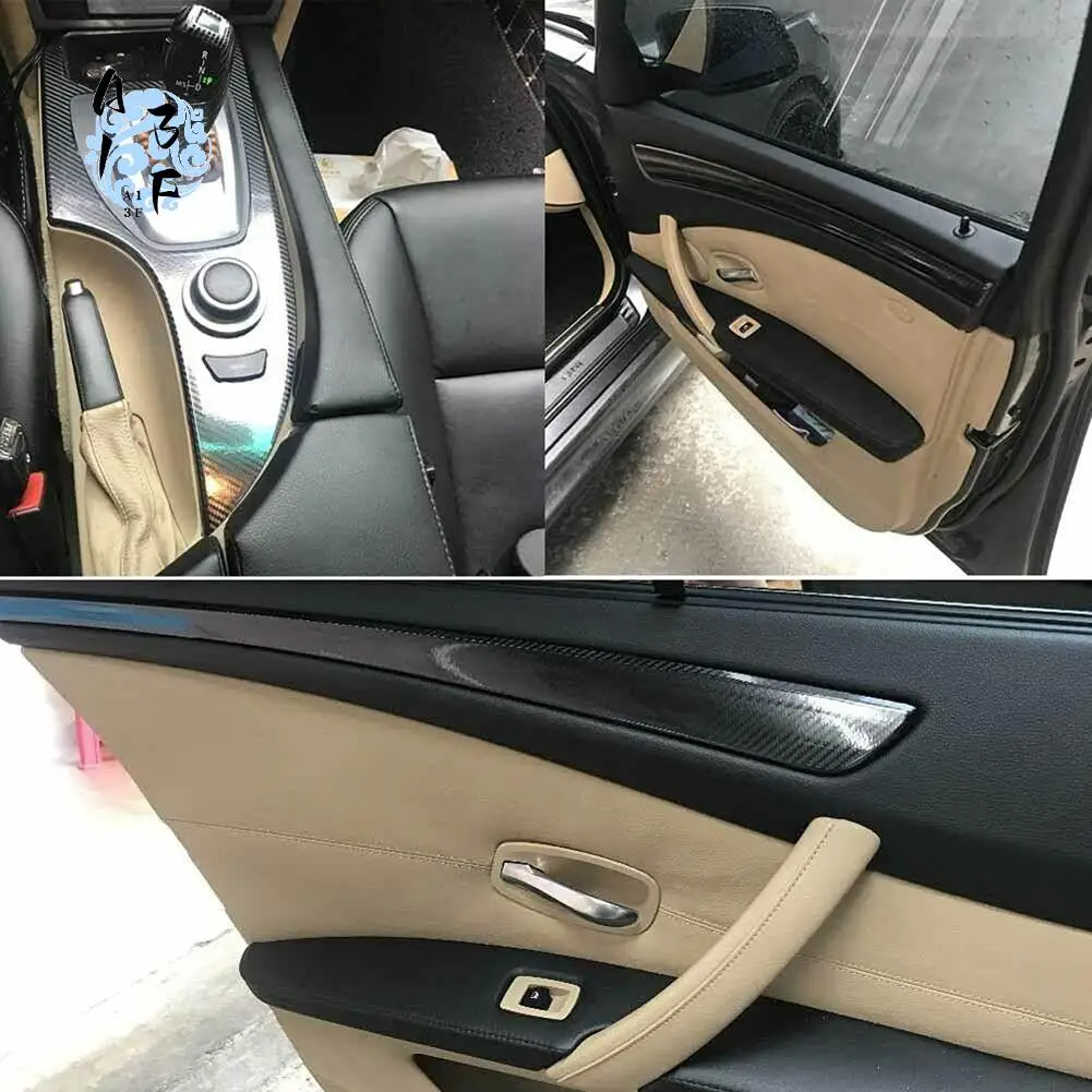 

A13F-оборона салона автомобиля, защитная пленка, украшение, 5D виниловая наклейка из углеродного волокна для BMW 5 серии 525I 530I E60 2003-2010 LHD