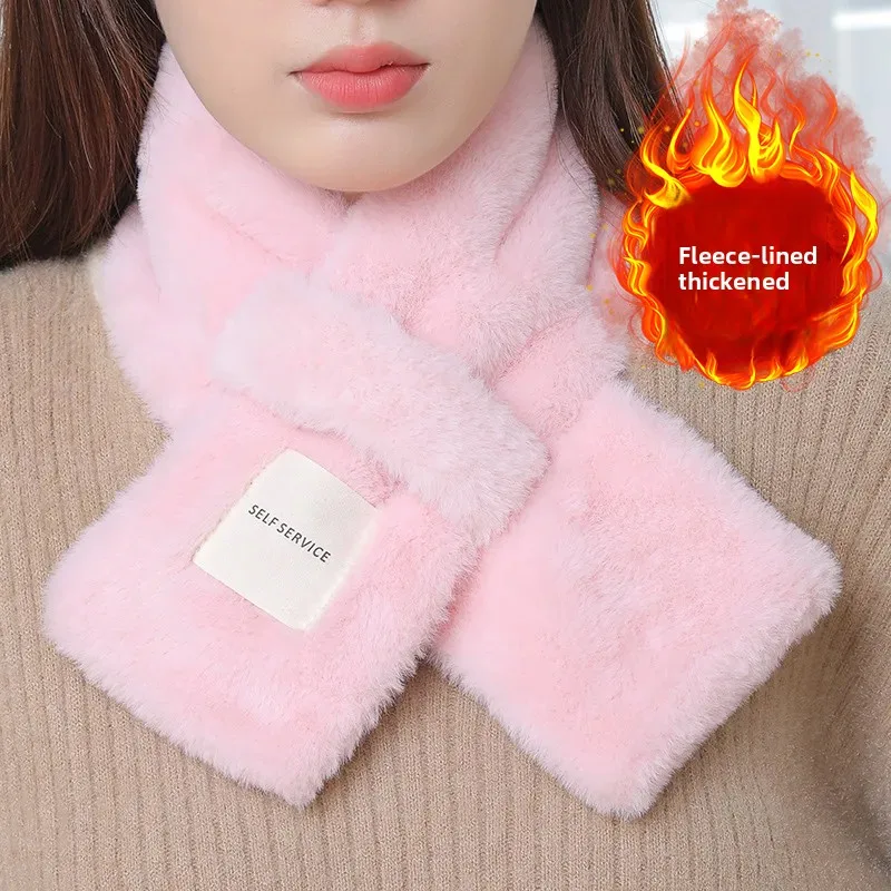 

Women’s Chic Plush Scarf for Women Cozy Faux Fur Wrap with Crisscross Style Winter Must-Have Neckwear in Trendy Colors