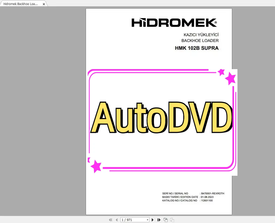 

Обновленный каталог запасных частей AutoDVD Hidromek 12.2023 PDF