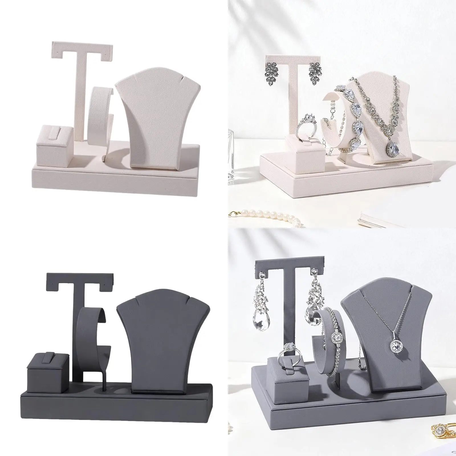 

Jewelry Display Photo Props PU Leather Earring Organizer for Necklaces Rings