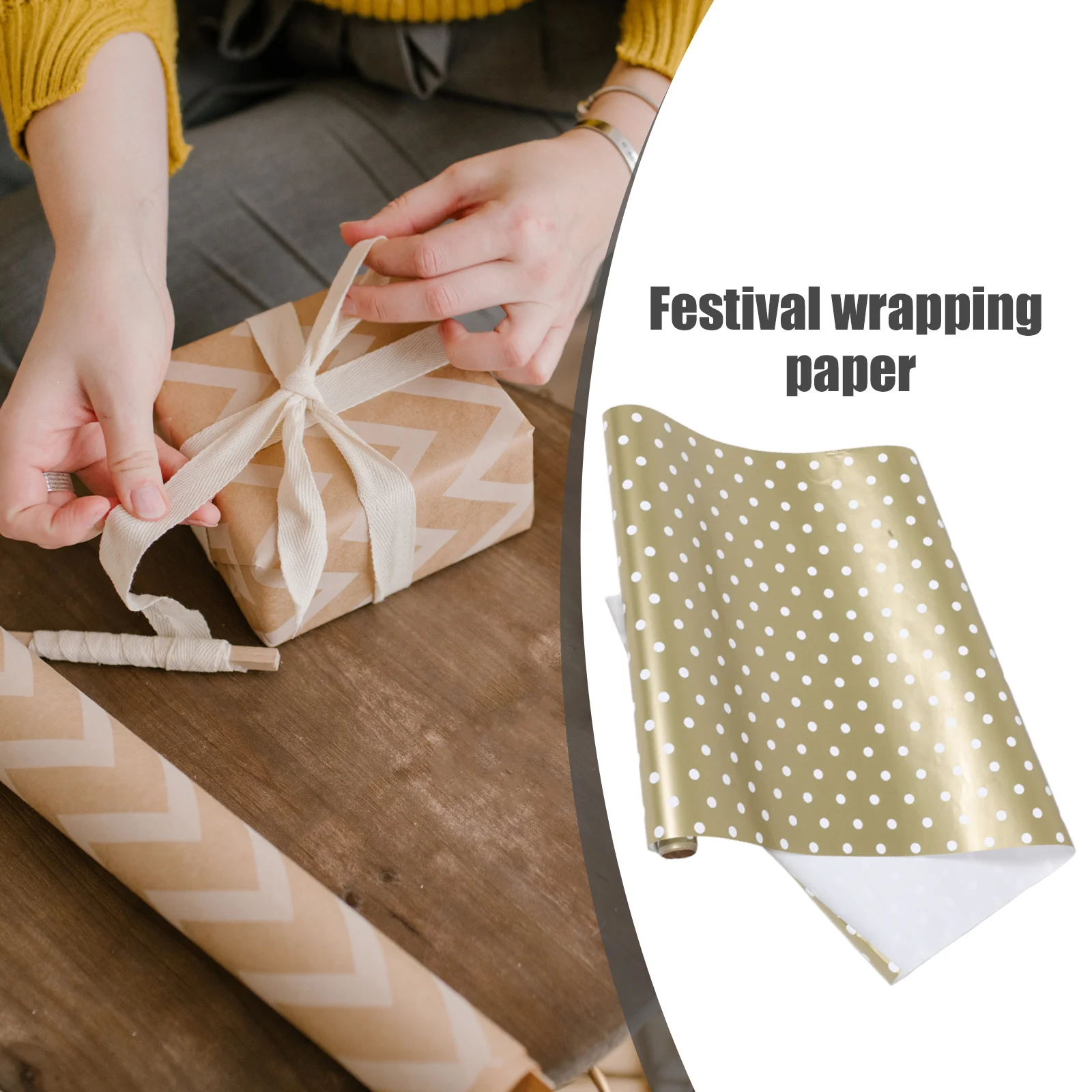 Papier do pakowania prezentów w rolce, elegancki wzór w kropki, idealny na Boże Narodzenie, urodziny, Nowy Rok, wesele, dekoracje na przyjęcia, do pakowania kwiatów, bukietów i mydeł.