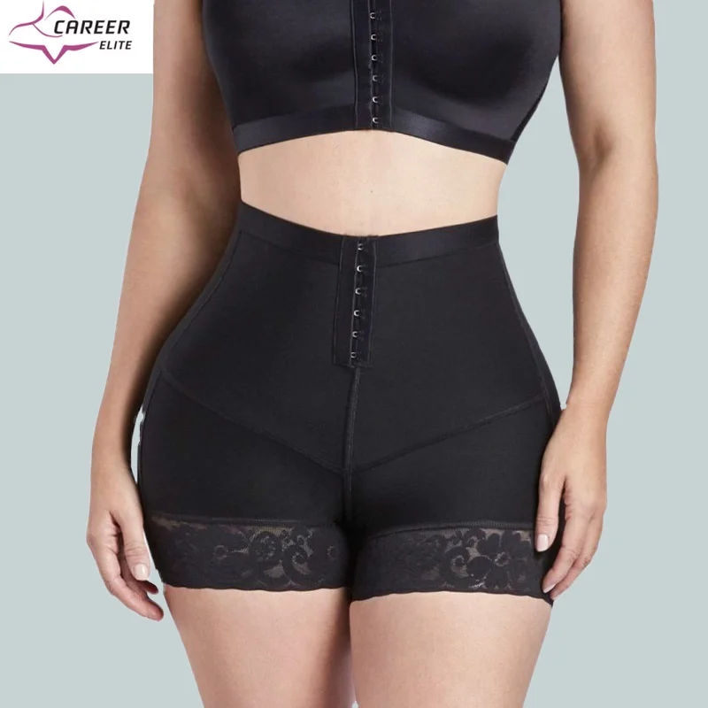 Postpartum Girdle Shaping Shorts Waist Trainer Double Compression Power Women's Hip Shapewear Panties Lace Fajas Push Up