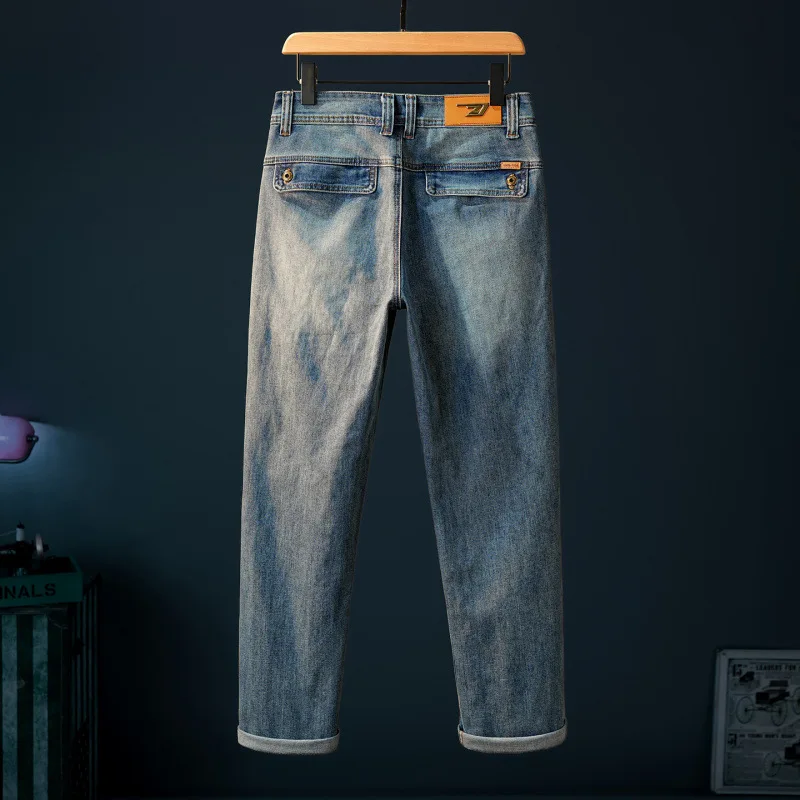 

Осенние мужские джинсы 2025 года, прямые свободные деловые трендовые модные мужские повседневные брюки высокого класса