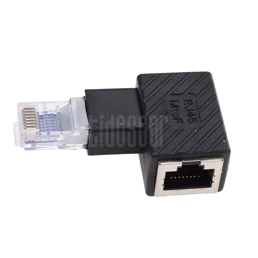 100pcs Up Down Left Right Angle Ethernet Adapter RJ45 8P8C Male to Female Extension Connector 90 Degree Converter