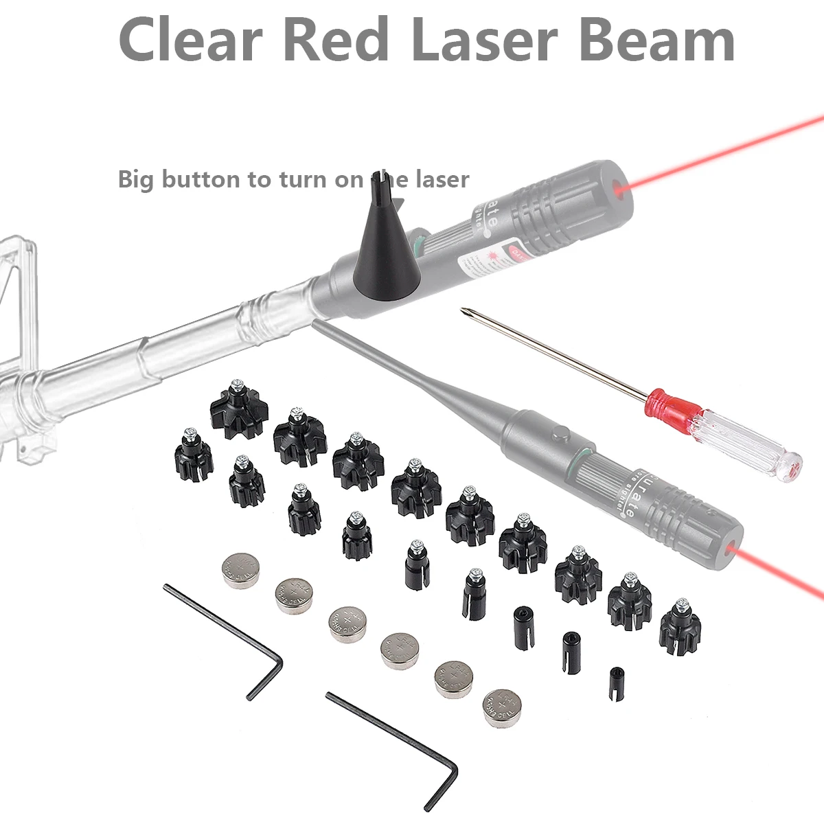 Tactical Rifle Red Laser Bore Sighter Collimator Kit With Box Carry Laser Sight 177 To .64 12GA Caliber Shotgun Boresighter