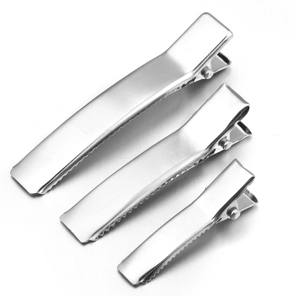 20PCS Hair Alligator Clips Metal Single Prong Duck Bill Hair Clips Flat Top with Teeth Curl Clips for Hair Accessories DIY