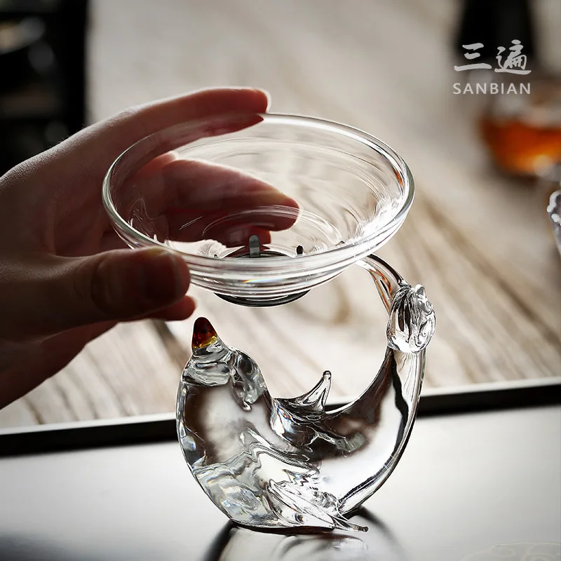 

★★Crystal Glass Tea Strainer Tea Strainer Tea Making Device Tea Compartment Pitcher Tea Strainer Set Tea Ceremony Utensils