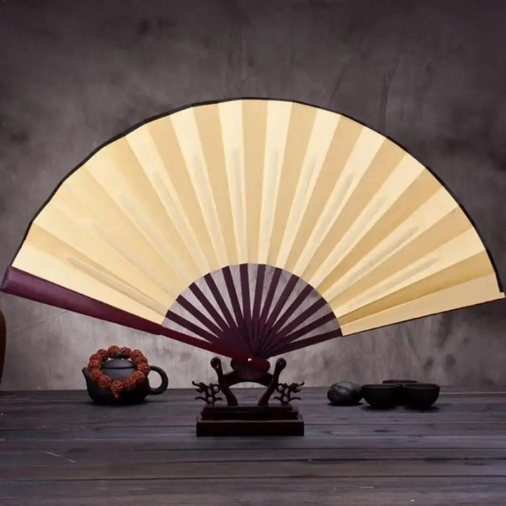 28cm 중국 태극권 부채 플라스틱 뼈 다채로운 요가 쿵푸 부채 DIY 중국풍 선물 손으로 접는 무대 부채