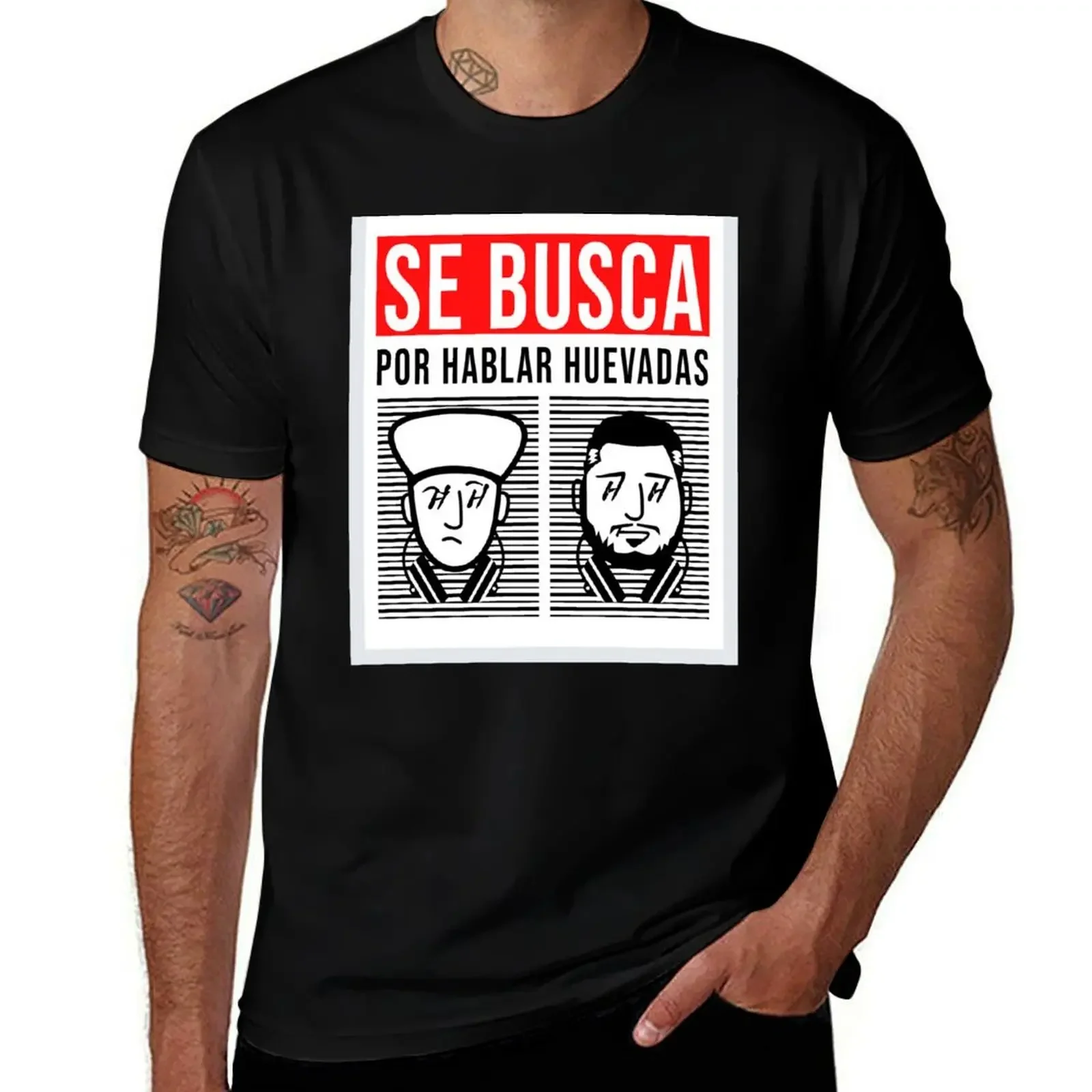 SE BUSCA POR HABLAR HUEVADAS (HABLANDO HUEVADAS) T-Shirt summer tops graphic t shirts mens graphic t-shirts anime