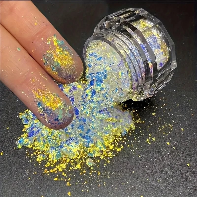 

2pcs/pack Chameleon glitter glitter, aurora iridescent glitter,Nail decoration materials，Nail glitter