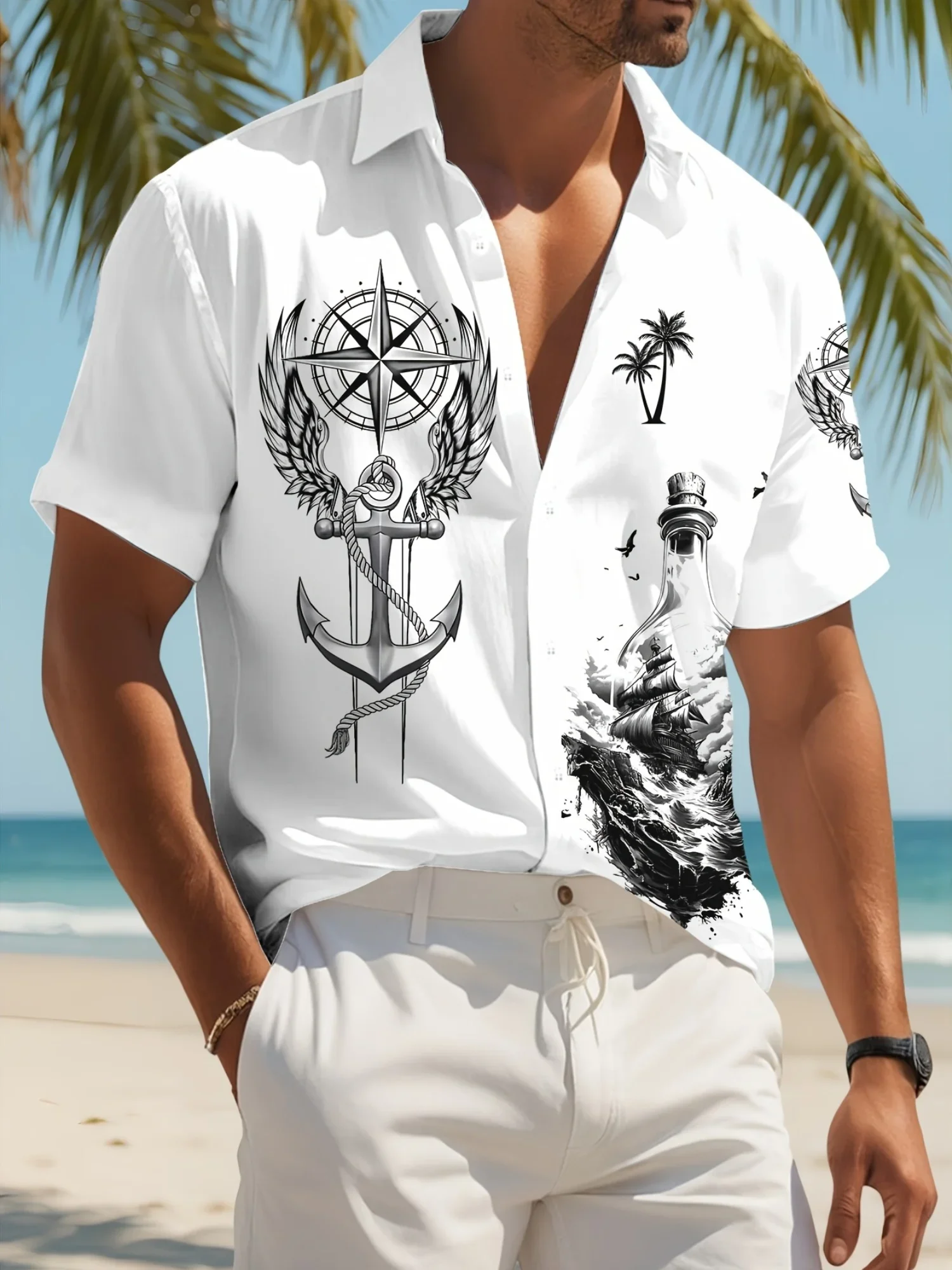 

Summer Fashion Party Shirt For Men Hawaiian StyleMan Women Short Sleeve Casual Print Beach Tops