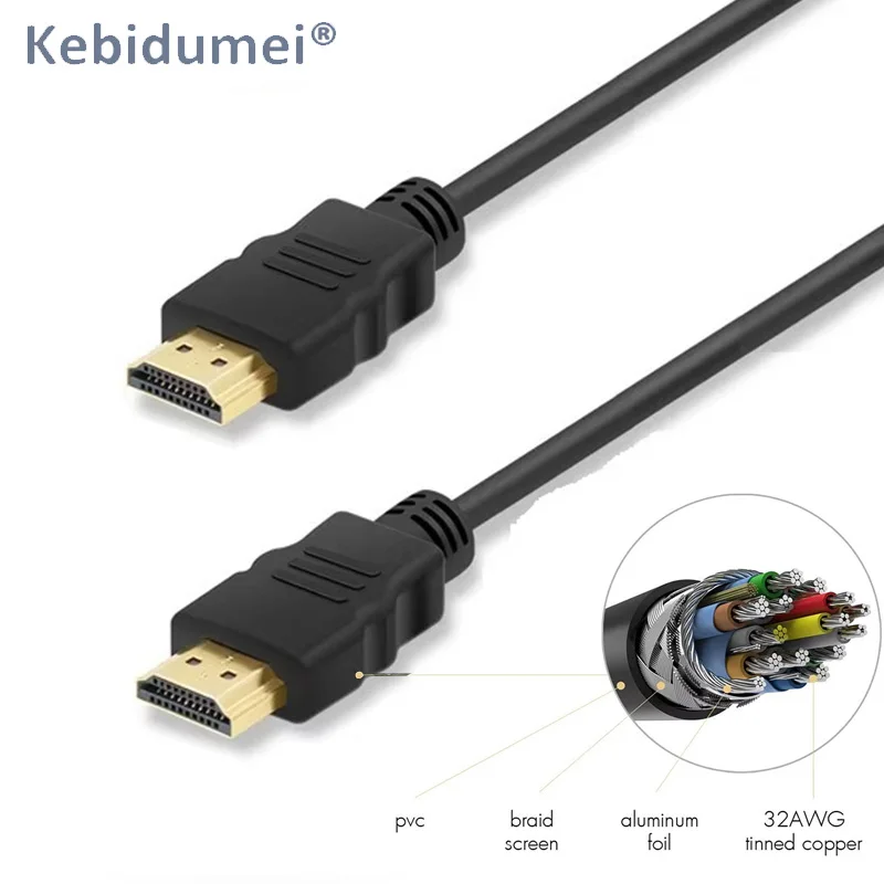 HDMI-compatible Cable Video Cables Gold Plated 3D Cable 1.4 4K 1080P for HDTV Splitter Switcher 0.3m 5m 5m HDMI to HDMI Cable