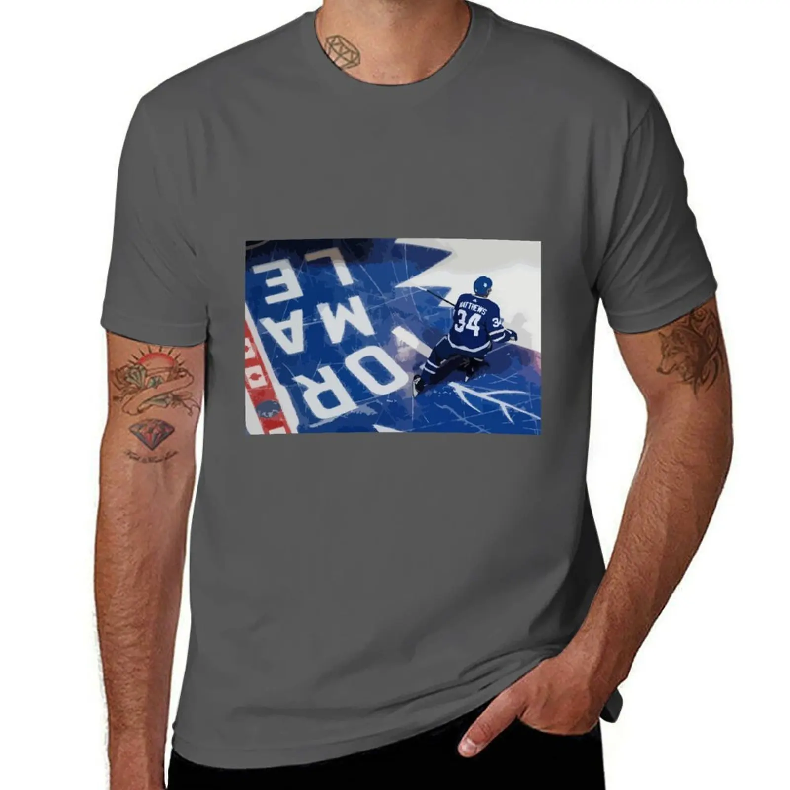 

Auston Matthews Painting T-Shirt Holiday Casual Short Sleeve Top