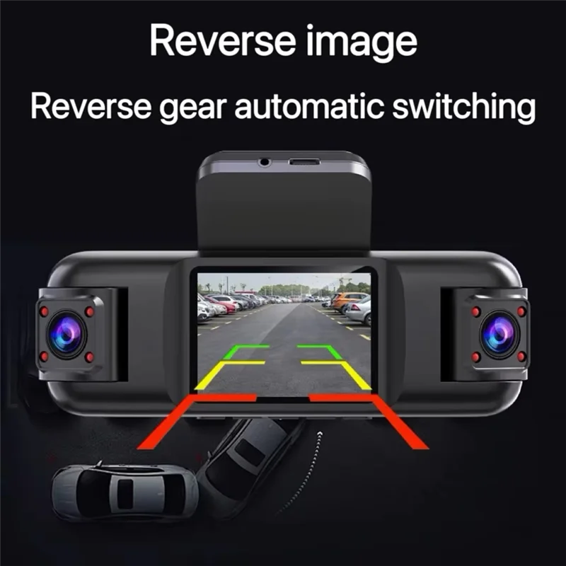 A37T-Multi-Record Quad HD Dash Cam com tela IPS de 2 polegadas e tecnologia de visão noturna 1080P