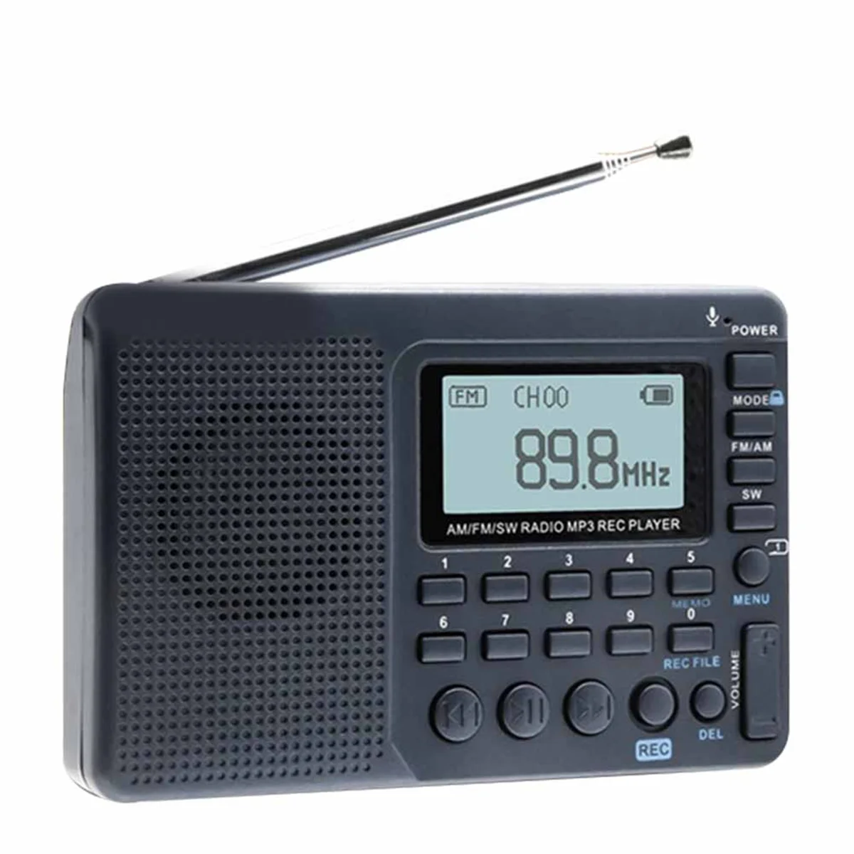 

Y60A RETEKESS V115 Portable Radio FM/AM/SW Bands, USB Recorder, Speaker, Ideal for Elders