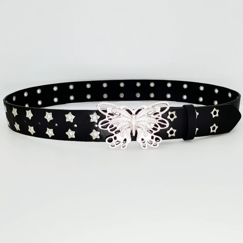 Vintage cutout fashion belt Butterfly Star Belt Melard Style accessories Niche decorative jeans with high style women's belt