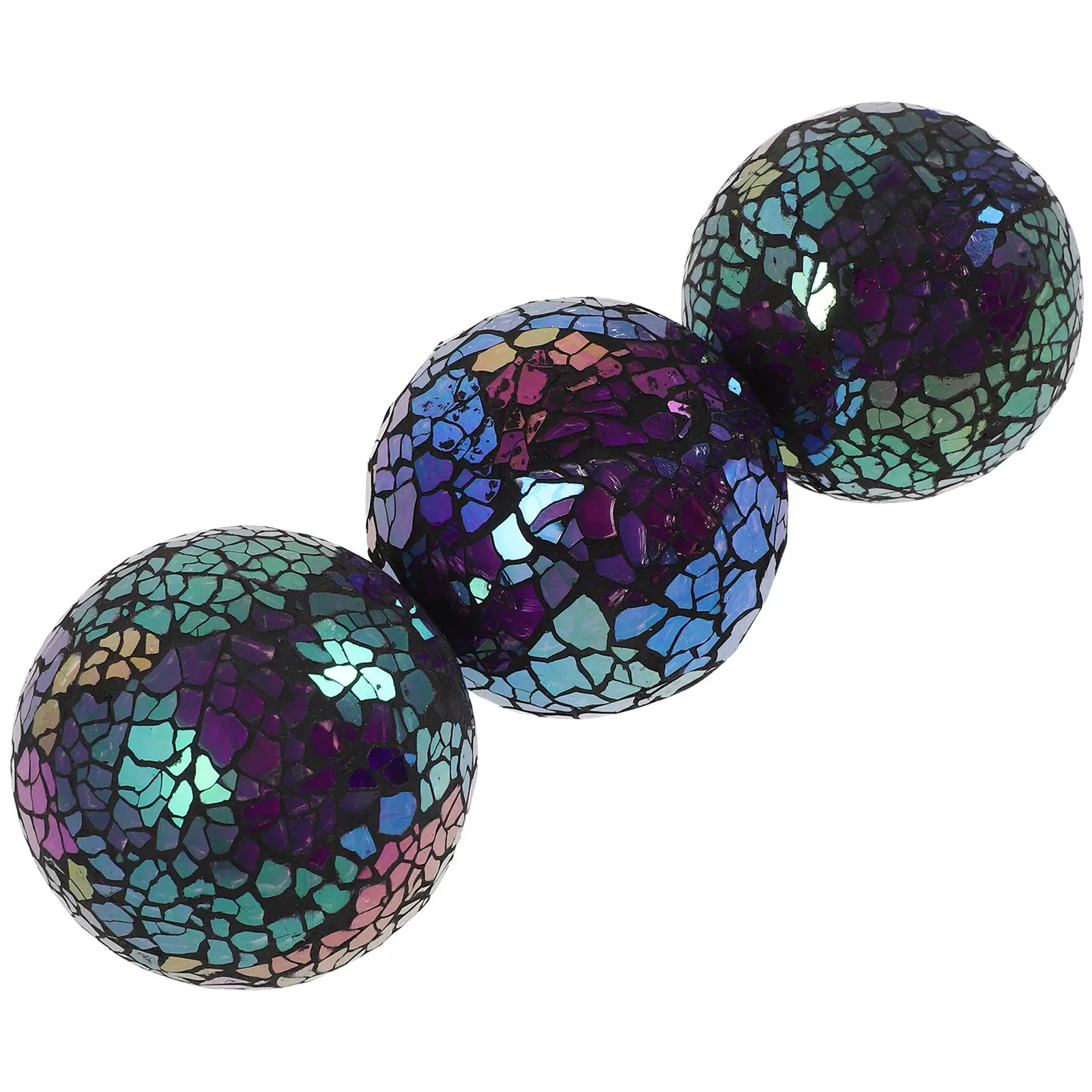 Mosaic Glass Balls 3 Piece Decorative Sphere Orbs for Wedding Party Home Table Centerpiece Bowl Fillers