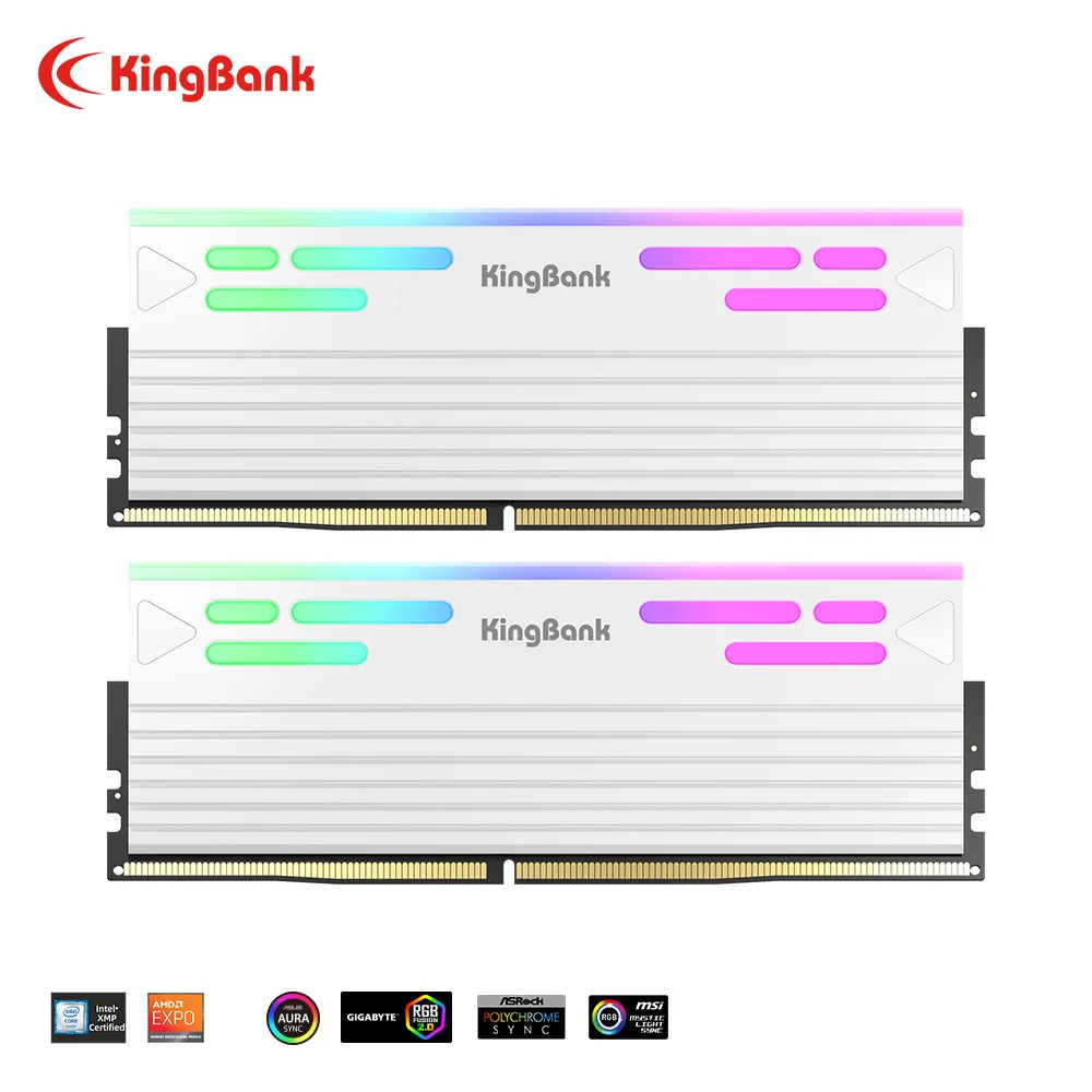 KingBank SoarBlade KFRW DDR5 RGB Series 24GBx2 6000MHz UDIMM Dual Channel Computer Desktop PC Hynix M die CL28 Desktop Computer