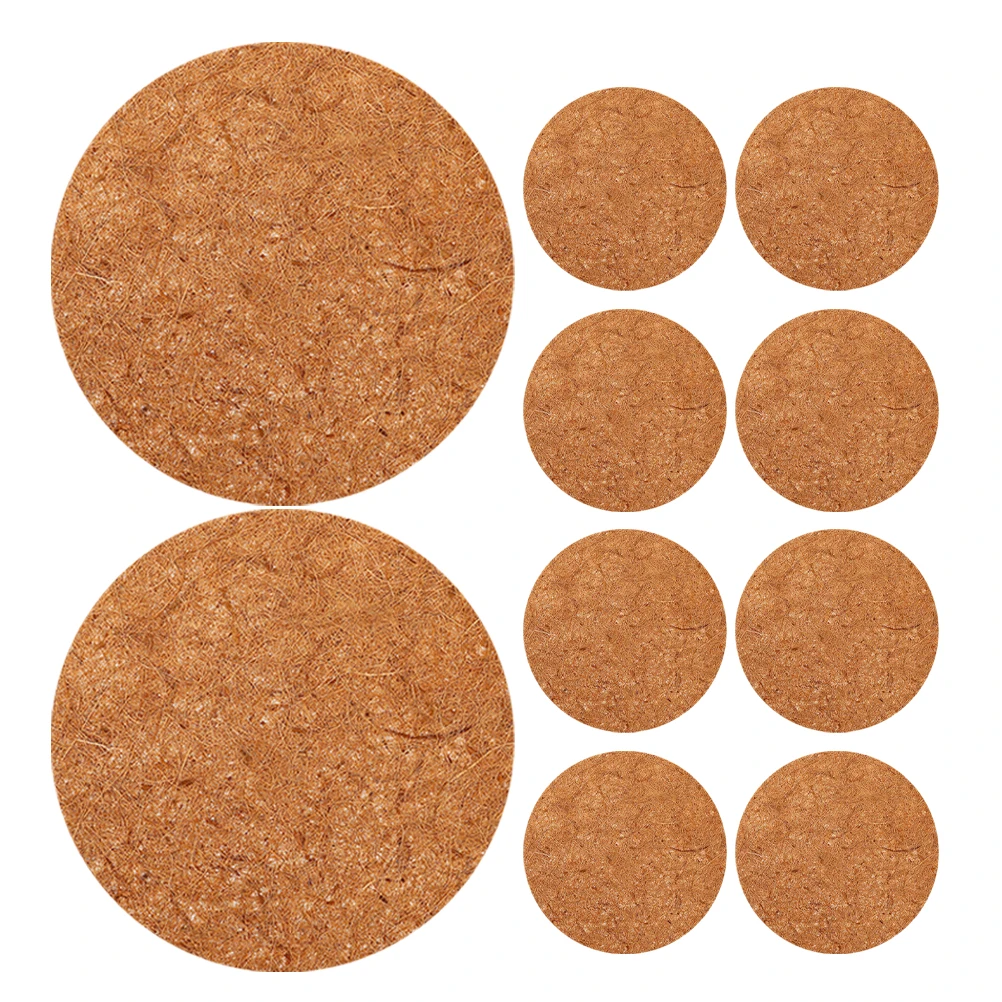 

10pcs Coconut Fiber Nesting Pads Bird Cage Supplies Reusable Lightweight Breeding Mats Natural Palm Circular Anti Leak