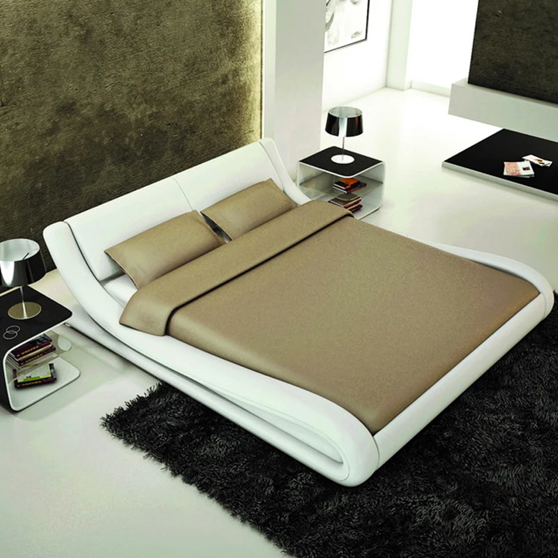 

Bedroom Furniture Luxury Leather Double Bed Headboard150 X 200 Frame Queen Decoration Double Bed Twin Lit Modern Cama De Casal