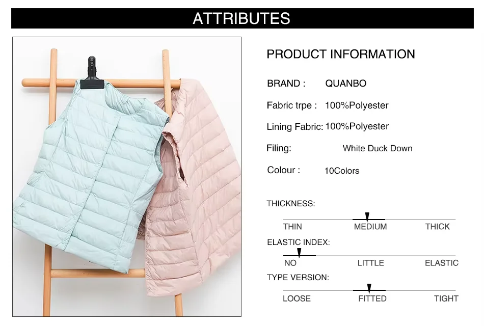 2026 Neue Damen Ärmellose Pufferjacke Frühling Winter 90% Weiße Entendaunen Ultraleichte Packbare Warme Daunenweste – Detail 1
