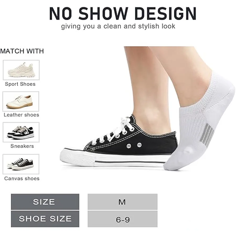 10/1Pairs Women's No Show Ankle Socks, Cushioned Low Cut Sports Running Socks, Soft Liner Socks, 3 Colors: White Black Gray image 6