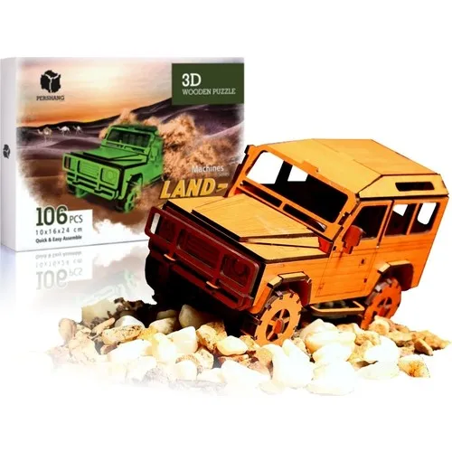 Pershang Land Rover Jeep 106 Buah Puzzle Kayu 3D